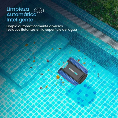 Vista 4 de Betta SE - Limpiador automático robótico para piscinas con bolsa de transporte y almacenamiento, potencia de limpieza continua 24/7, fideos de Azul