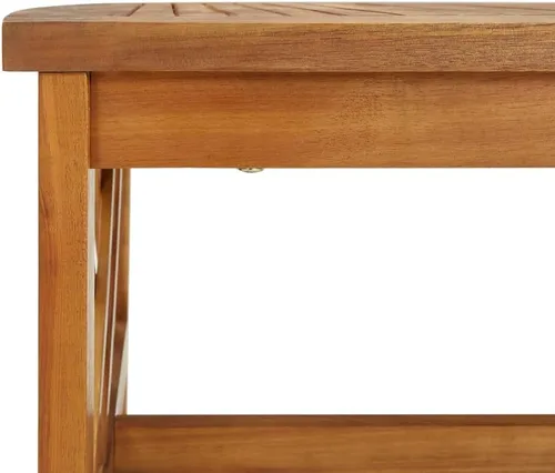 Vista 6 de Brown Solid Acacia Wood Coffee Table, 19.7x40.2x16.9 inch Rectangular Living Room Table, Oiled Finish Rustic Design, Indoor Outdoor Mesa de Centro