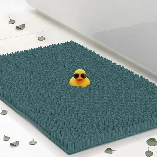 Vista 14 de Tapetes de baño pequeños de felpilla de 22 x 14 pulgadas, tapetes de baño absorbentes de felpa, de secado rápido, suaves y lavables a máquina