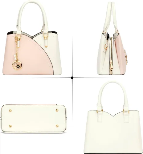 Vista 3 de KKXIU Monederos y bolsos de mano con triple compartimento para mujer, bolso de mano con asa superior