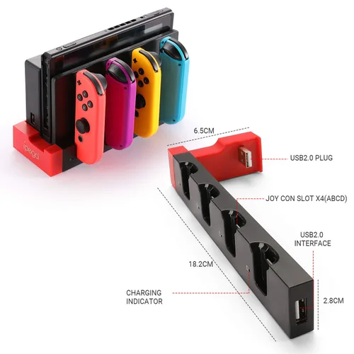 Vista 5 de Melelife Accessories Kit Bundle for Nintendo Switch - Include Screen Protector, Carrying Case, Steering Wheel, Joycon Grip, Protective Case