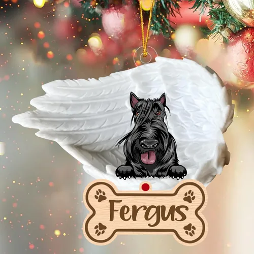 Vista 97 de Adorno de perro afgano de 1 ángel, adorno acrílico 2D personalizado conmemorativo para perros, regalo por pérdida de mascotas, regalo