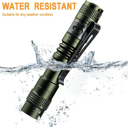 Vista 5 de 20 paquetes de linterna de bolsillo con clip, mini linterna pequeña impermeable con LED para campamento, inspección, trabajo y emergencia