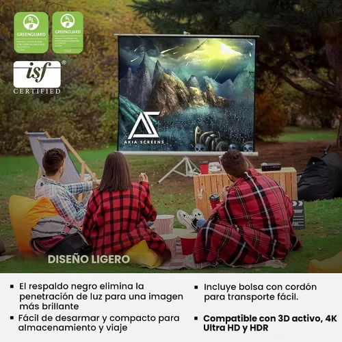 Vista 7 de Akia Screens Pantalla de proyector de 100 pulgadas con soporte, 4:3 HD, pantalla portátil de trípode, 1.1 ganancia, sin arrugas