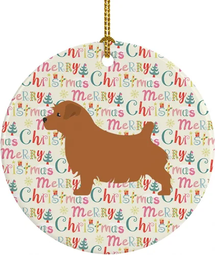 Vista 87 de Caroline's Treasures Affenpinscher - Adorno de cerámica con texto en inglés "Merry Christmas", multicolor para colgar en el árbol de Navidad