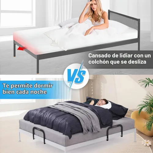 Vista 6 de YUOROS - Tapón deslizante para colchón, agarre de colchón antideslizante para marco de cama de metal, barra de retención para evitar que
