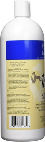 Vista 3 de Espana Silk ESP2120DC - Acondicionador antiséptico de proteína de seda especialmente formulado para perros y gatos, 33.82 onzas