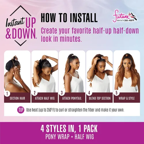 Vista 5 de Sensationnel Instant Updown Halfwig Pony-Iud 2, 1 JETBLACK