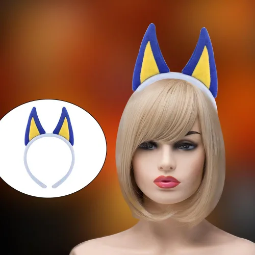Vista 5 de JANEMO Diadema de orejas de perro, diademas de Halloween para niños, orejas de perro para disfraces de perro, accesorios de Halloween para niños
