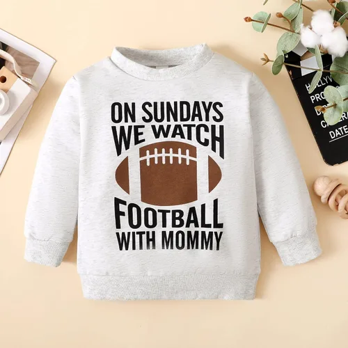 Vista 2 de Ropa de bebé recién nacido otoño e invierno sudadera de fútbol para niños pequeños mameluco para niños los domingos vemos fútbol con papá camiseta