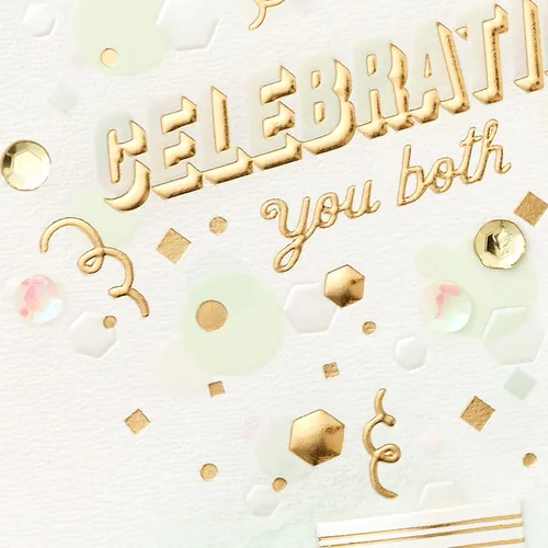 Vista 4 de Tarjeta de boda Hallmark Signature, Tarjeta de despedida de soltera, Tarjeta de compromiso (Confetti)
