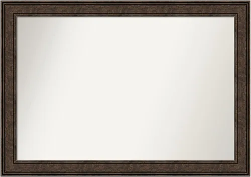 Vista 152 de Amanti Art Espejo de pared personalizado no biselado (25 x 25 pulgadas), marco de bronce acentuado, varios tamaños personalizados, espejo de baño