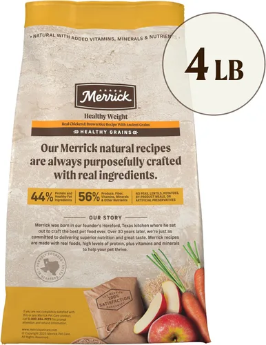 Vista 10 de Merrick Healthy Grains - Alimento seco prémium para perros adultos, croquetas saludables y naturales, receta de peso saludable, bolsa de 4.0 libras
