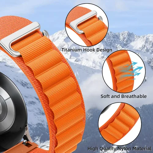 Vista 2 de Compatible with Coros PACE 2APEX (42mm) Nylon Bands, Alpine Loop with C Hook