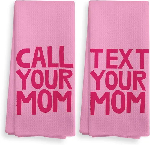 Vista 11 de Call Your Mom - Juego de 2 toallas de cocina y paños de cocina negros, toallas decorativas para baño, regalos de graduación, toallas de tela