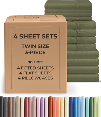 Vista 238 de Pack of 2, Twin Size 3 Piece Sheet Set - Breathable & Cooling - White