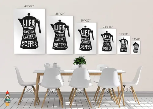 Vista 5 de HB Art Design Life Begins After Coffee and Coffee Before Talkie 2 Panel Metal Print Set Wall Art Coffee Bar Decor Coffee Signs Kitchen Wall Decor
