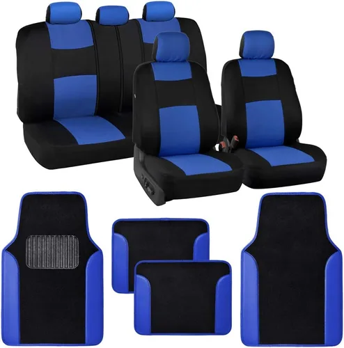 Vista 13 de BDK PolyPro - Juego completo de fundas para asientos de coche en negro con alfombras de piso a juego - Fundas para asientos de automóviles Todo negro