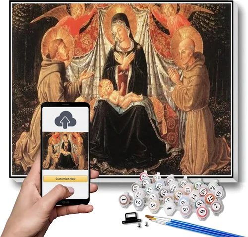 Vista 14 de Kits de pintura por números para adultos y niños Muerte del caballero de Celano pintura por Benozzo Gozzoli Arts Craft para decoración de pared