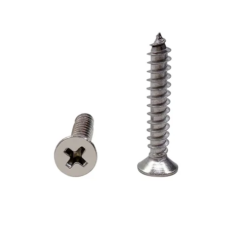 Vista 10 de Tornillos de madera M4x10mm, tornillo Phillips de cabeza plana de acero inoxidable, tornillo autorroscante de cabeza avellanada Phillips