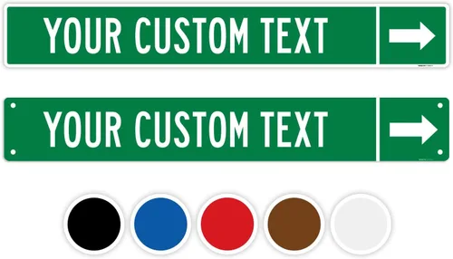Vista 9 de Letrero direccional personalizado, flecha de dirección personalizada para letrero de Navidad, (SI-9583) 18 x 4 pulgadas, ACM, resistente a