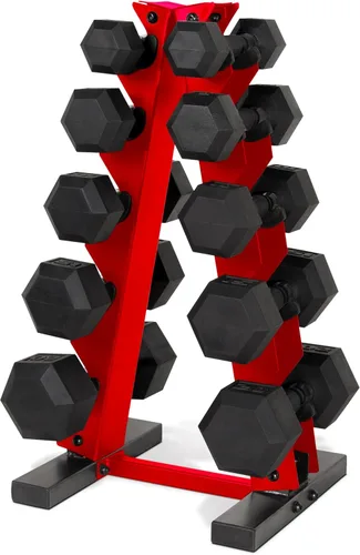 Vista 19 de CAP Barbell Juego de mancuernas hexagonales recubiertas de 150 libras con estante vertical Múltiples opciones