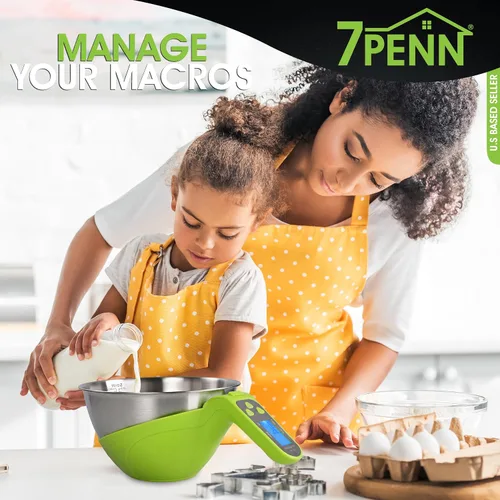Vista 6 de 7Penn - Báscula digital para alimentos, cuenco de 70 onzas, capacidad de 11 libras, pantalla LCD Battery-powered digital scale, Reads oz, lb, fl