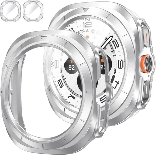 Vista 30 de Tensea [Paquete de 2]: Funda protectora de pantalla para Samsung Galaxy Watch FE 2024/5 2022/4 2021, accesorios de 1.57 pulgadas, cubierta