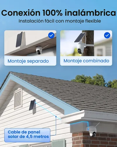 Vista 7 de REOLINK Cámaras de seguridad solar 4K inalámbricas para exteriores, Argus PT Ultra+panel solar, seguimiento automático de inclinación panorámica