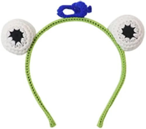 Vista 6 de Pumnao Diadema de alienígena, diadema de ojos de monstruo, diadema de felpa linda para fiestas temáticas para niñas y niños