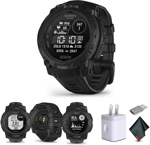 Vista 19 de Garmin Instinct 3 45mm, AMOLED, reloj inteligente GPS para exteriores, reloj inteligente táctico de fitness 24/7, 18 días de duración de batería