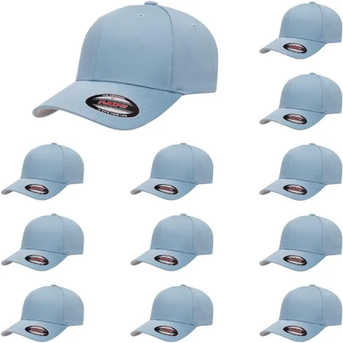Vista 96 de Gorra de béisbol Flexfit Wooly Combed Premium de 6 paneles estructurada Ajuste elástico Paquete al por mayor disponible Negro