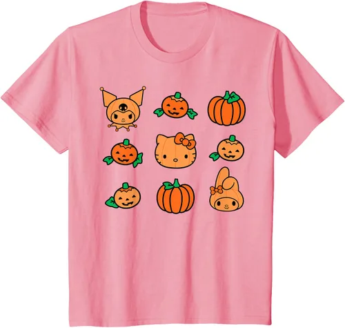 Vista 37 de Camiseta de Halloween Hello Kitty My Melody Kuromi Pumpkins