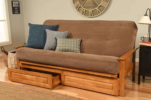Vista 37 de Kodiak Futons Monterey - Marco de futón con cajones, incluido, color nuez Solo marco