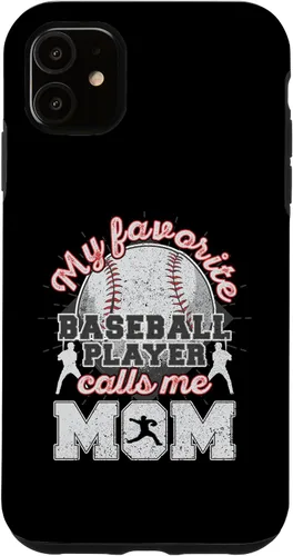 Vista 8 de Baseball Mom My Favorite Baseball Player Calls Me Mom Case for iPhone 17