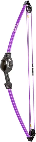 Vista 15 de Bear Archery Spark - Juego de arco juvenil, recomendado para edades de 5 a 10 años, ambidiestro, incluye 2 flechas, protector de brazos, carcaj