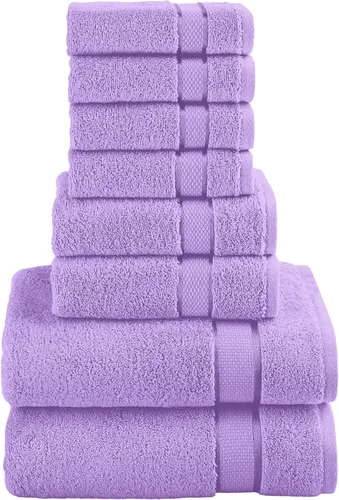 Vista 38 de Elegant Comfort Juego de 8 toallas de algodón de alta calidad, incluye 4 toallas pequeñas, 2 toallas de mano y 2 toallas de baño, 100% algodón