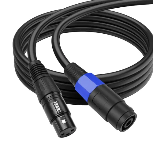 Vista 10 de SinLoon Cable Speakon a XLR de 3 pines 22AWG macho a hembra cable de extensión de audio con bloqueo giratorio para amplificador Pro DJ PA Stage