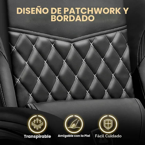 Vista 7 de GTPLAYER Silla para videojuegos, silla de cuero con respaldo alto y reposapiés, silla de oficina ergonómica de altura ajustable con funda extraíble