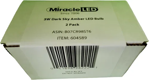 Vista 4 de MiracleLED 604589 - Bombilla de perfil bajo de 3 W (cielo oscuro, 2 unidades), color ámbar