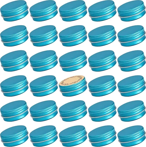 Vista 14 de Latas de aluminio con tapa de rosca plateada de 0.5 oz (0.5 fl oz) con Plata
