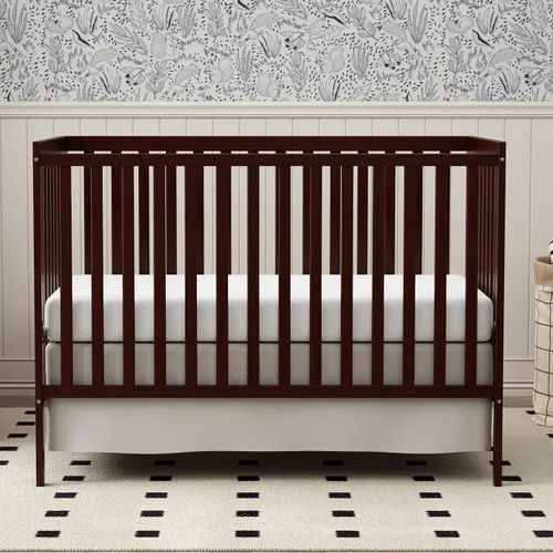 Vista 2 de 5-in-1 Convertible Baby Crib, Toddler, Daybed & Full-Size Bed Espresso