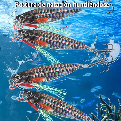 Vista 3 de Plantillas de pesca verticales de agua salada, cuchara de jigging vertical, señuelos de atún de pesca, señuelos artificiales de pesca para atún