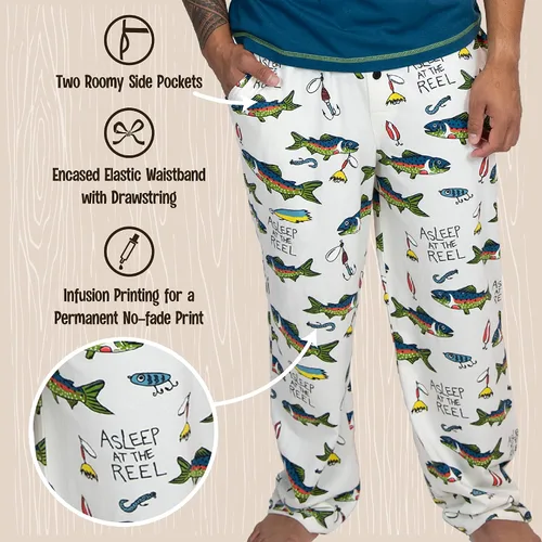 Vista 5 de Lazy One - Pantalones de pijama de animales para hombre, pantalones separados para hombre, pantalones de descanso