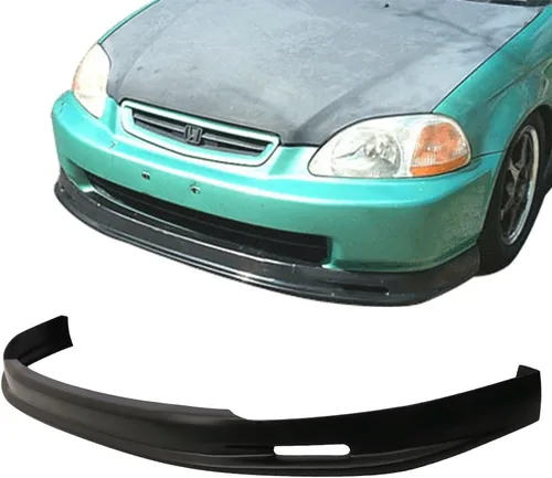 Vista 12 de FREEMOTOR802 Mugen Style Front Lip Compatible con Honda Civic Coupe Hatch 1992-1995 Alerón negro sin pintar, PP, parachoques delantero, divisor