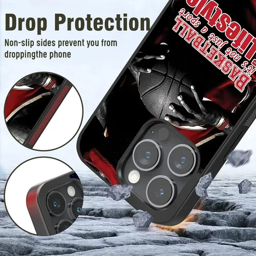 Vista 4 de Fundas de silicona de baloncesto para iPhone 11 12 13 14 Pro Max Plus Mini Xr Xs, Samsung Note 7 8 9 10 20 Ultra Plus, Moto Edge 20 Pro LITE, Pixel