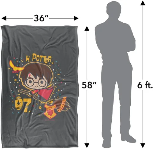 Vista 5 de Harry Potter H. Potter 07 Quidditch Chibi Silky Touch Manta súper suave 36 x 58 pulgadas, H. Potter 07 Quidditch Chibi