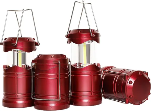 Vista 9 de Lichamp Linterna LED para campamento, paquete de 4 linternas alimentadas por batería para cortes de energía, luz colgante plegable portátil esencial