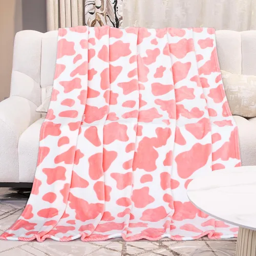 Vista 35 de Manta de vaca para niños de 40 x 50 pulgadas, ropa de cama de forro polar ultrasuave para niños y niñas, manta ligera para cochecito de bebé, bonita