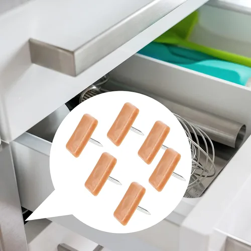 Vista 5 de Luter 30 guías deslizantes de cajones con clavo, cajones de plástico con tachuelas deslizantes de muebles para cajones que se sacan fácil